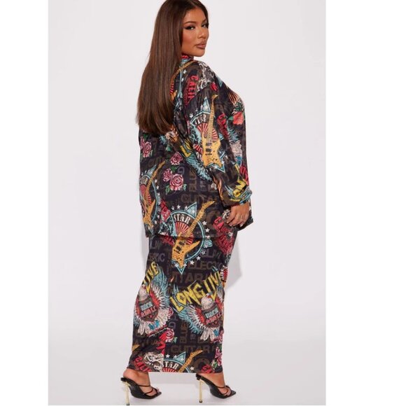 NWT - Fashion Nova Women's Rocking Out Skirt Set, Multi Color - Size 1X - Picture 2 of 7